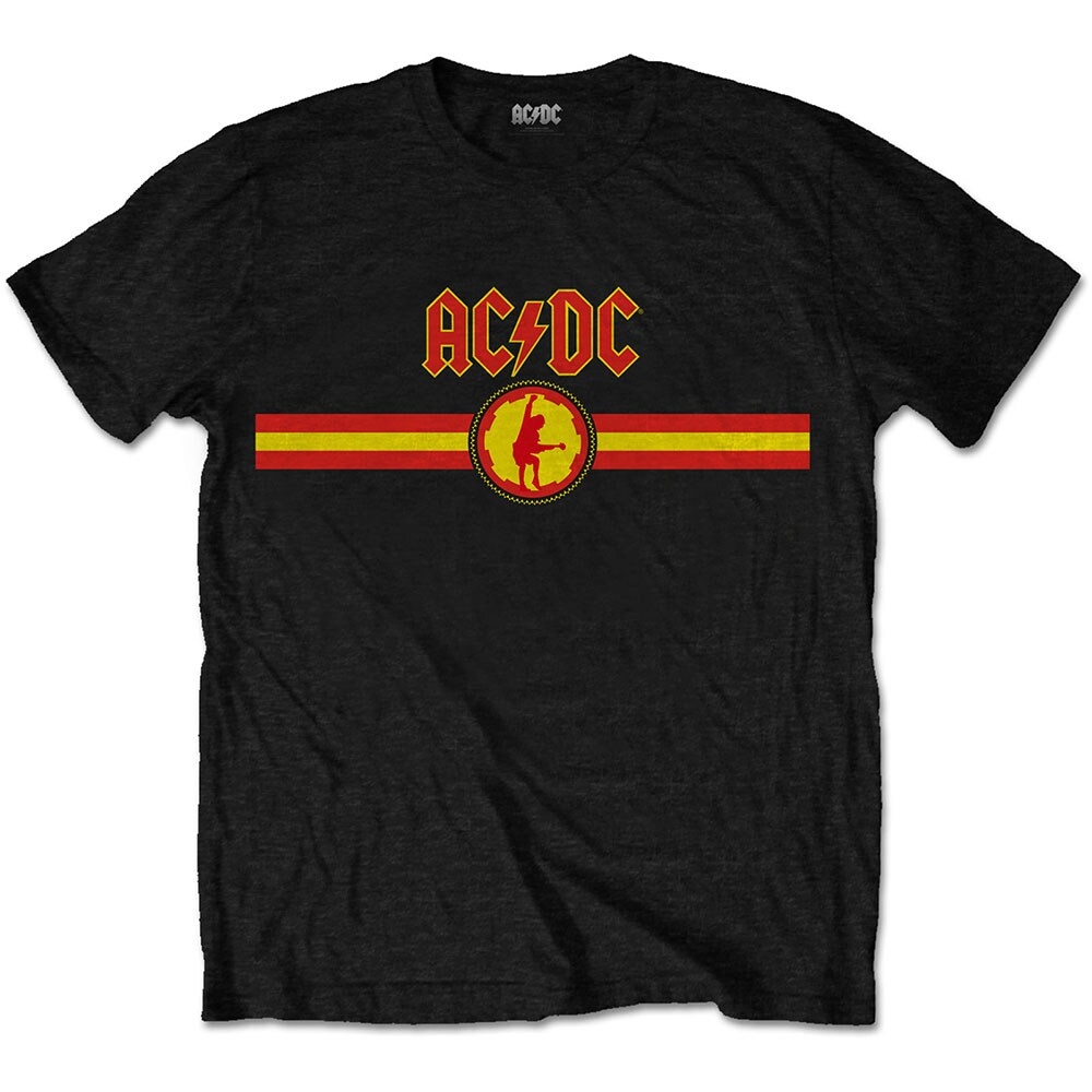 AC/DC Unisex T-Shirt: Logo & Stripe (Large)