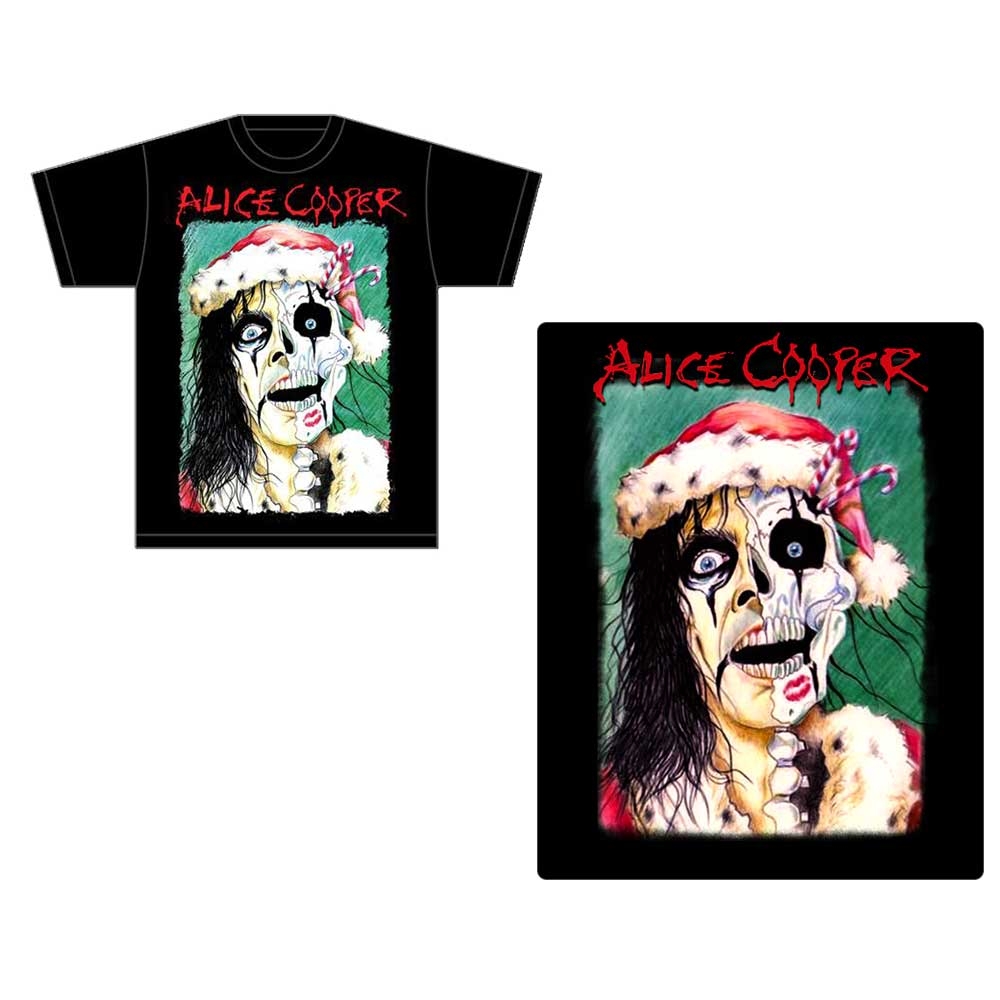 Alice Cooper Unisex T-Shirt: Xmas Card (Small)