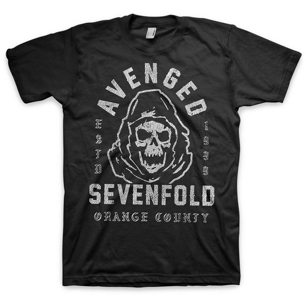 Avenged Sevenfold Unisex T-Shirt: So Grim Orange County (Small)