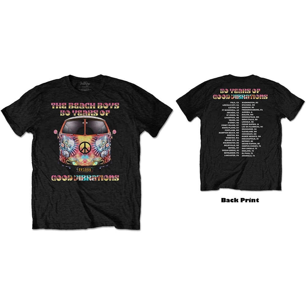 The Beach Boys Unisex T-Shirt: Good Vibes Tour (Back Print) (Medium)