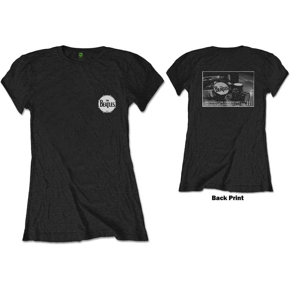 The Beatles Ladies T-Shirt: Washington Coliseum (Back Print) (Large)