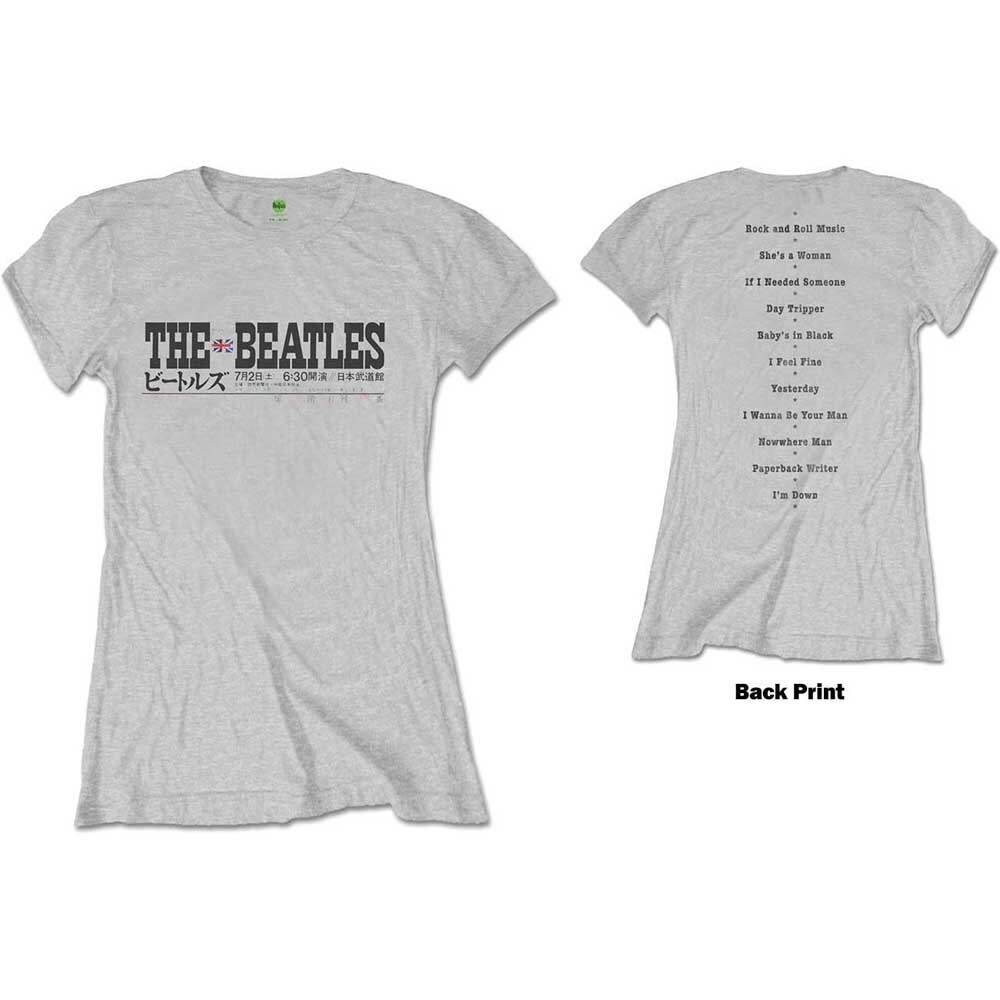 The Beatles Ladies T-Shirt: Budokan Set List (Back Print) (Medium)