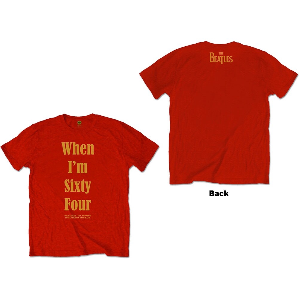 The Beatles Unisex T-Shirt: When I'm Sixty Four (Back Print) (Large)