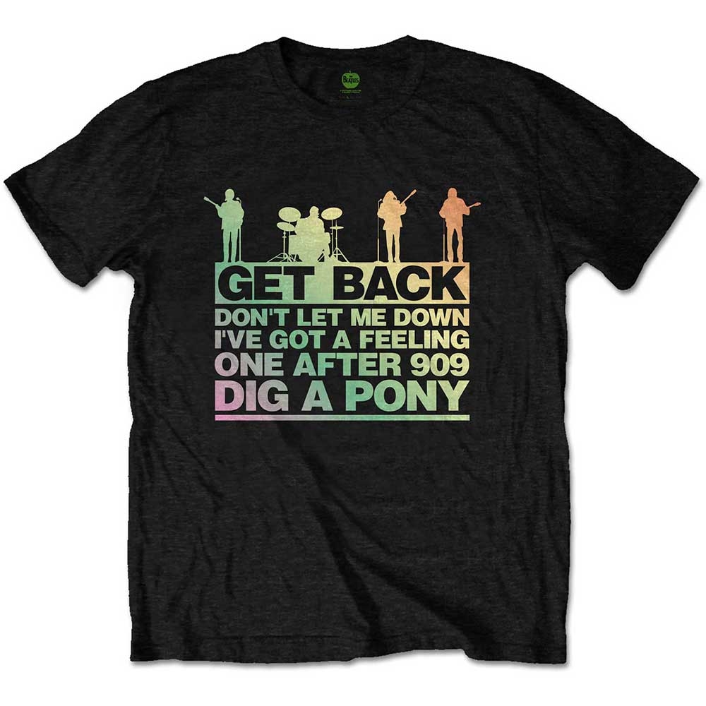 The Beatles Unisex T-Shirt: Get Back Gradient (Large)