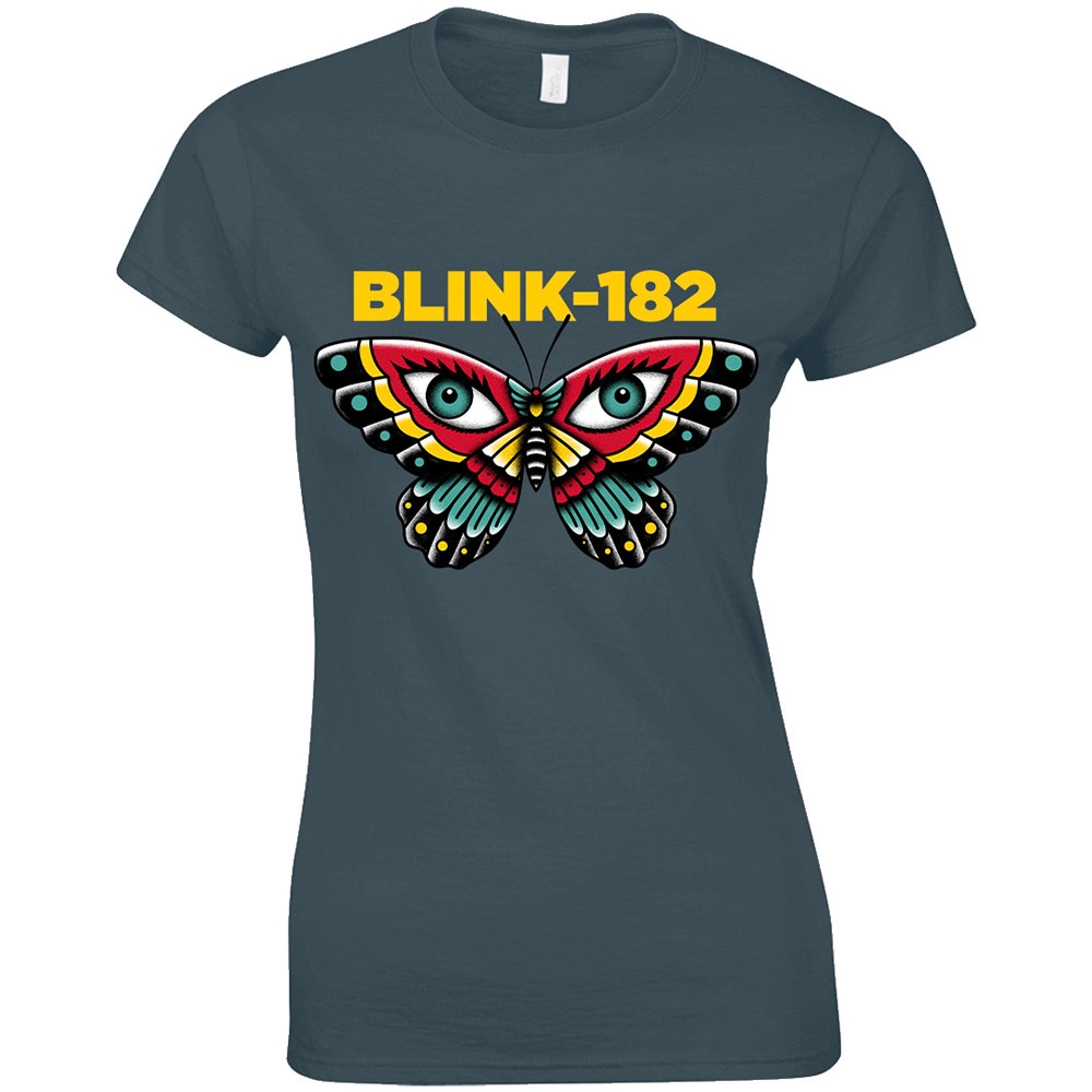 Blink-182 Ladies T-Shirt: Butterfly (Medium)