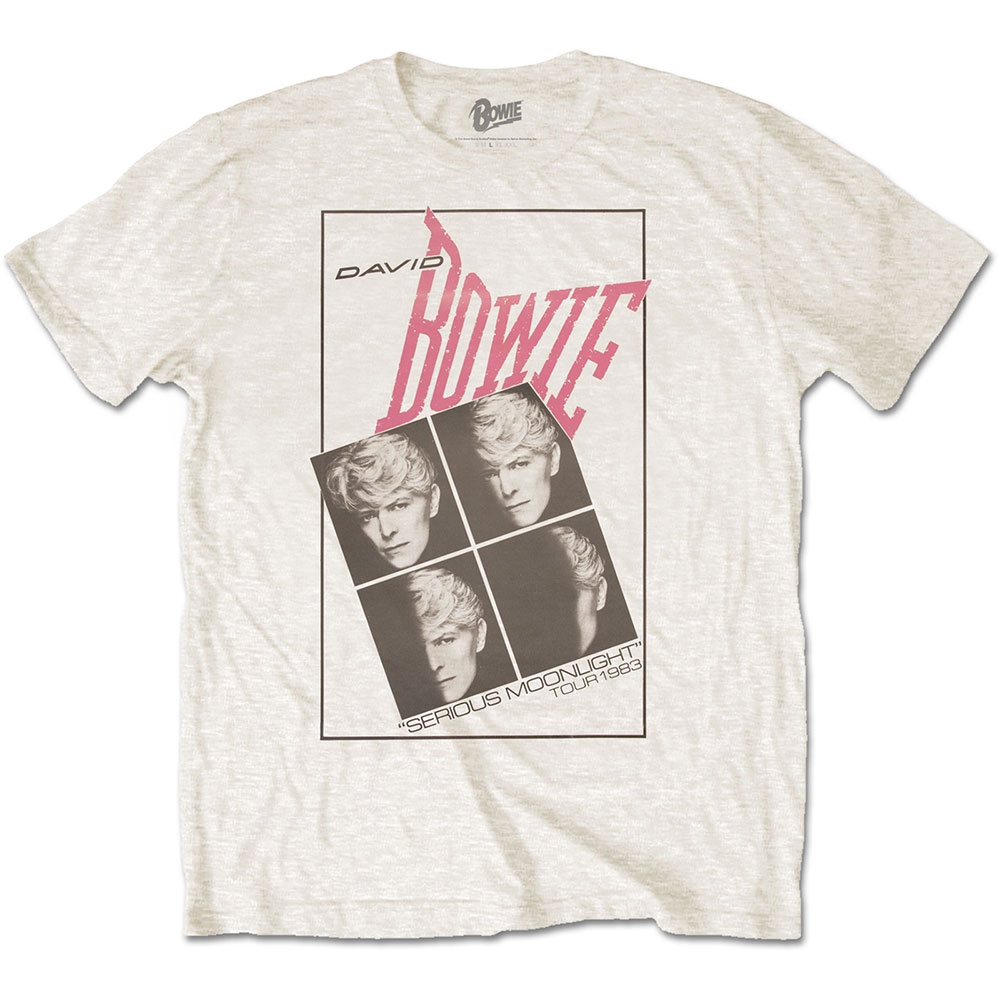 David Bowie Unisex T-Shirt: Serious Moonlight (Large)