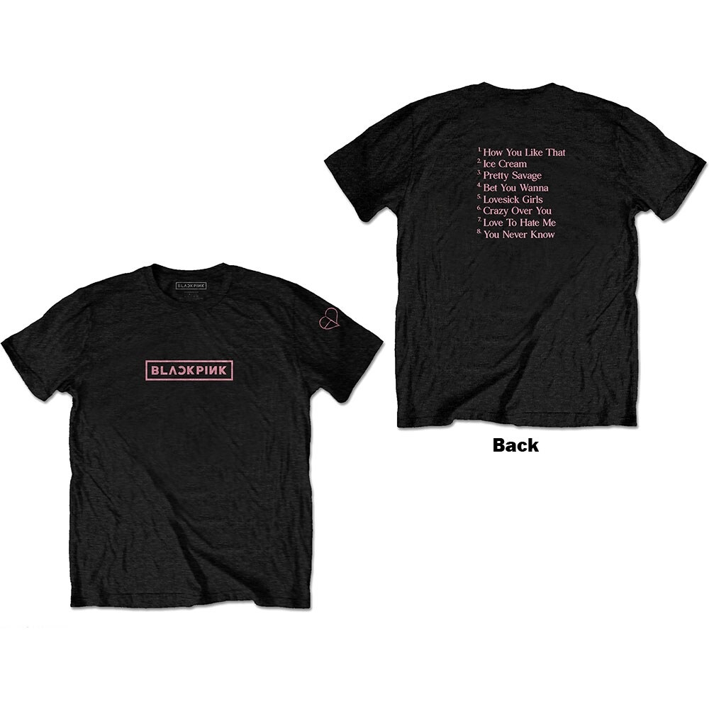 BlackPink Unisex T-Shirt: The Album Track list (Back Print) (XX-Large)