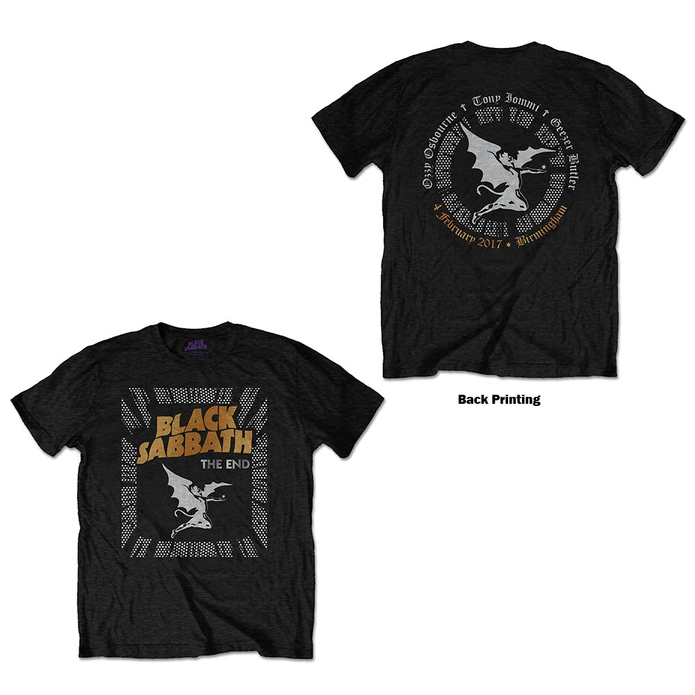 Black Sabbath Unisex T-Shirt: The End Demon (Back Print) (Small)