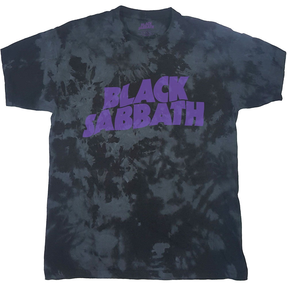 Black Sabbath Unisex T-Shirt: Wavy Logo (Dip-Dye) (Small)