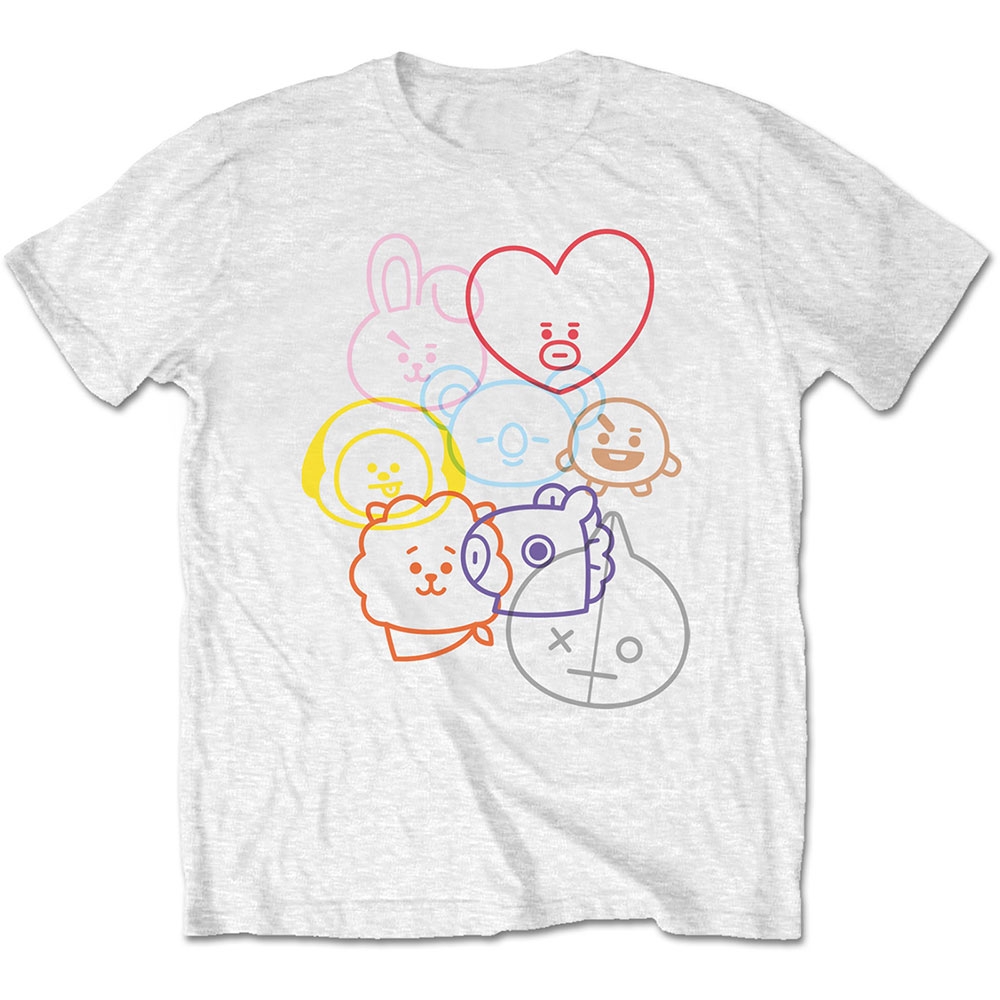 BT21 Unisex T-Shirt: Faces (X-Large)