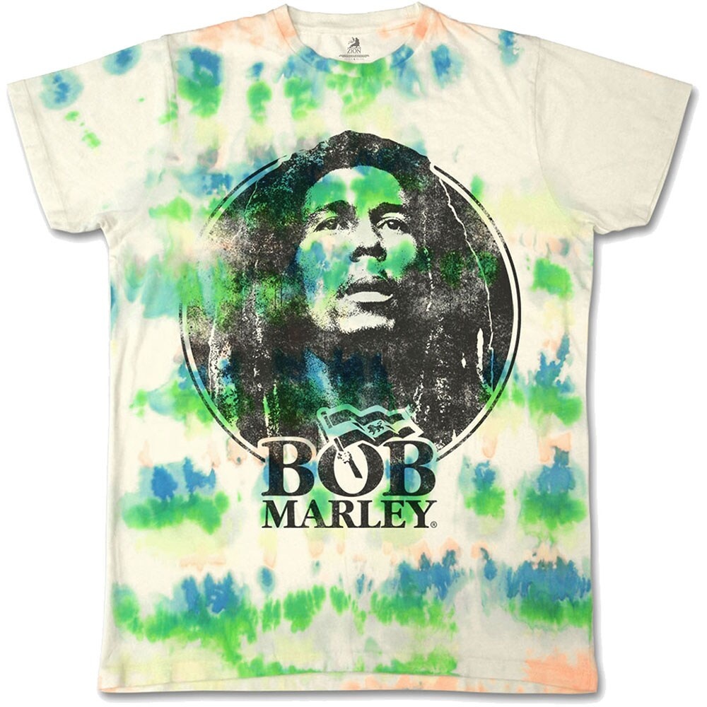 Bob Marley Unisex T-Shirt: Black & White Logo (Dip-Dye) (Medium)
