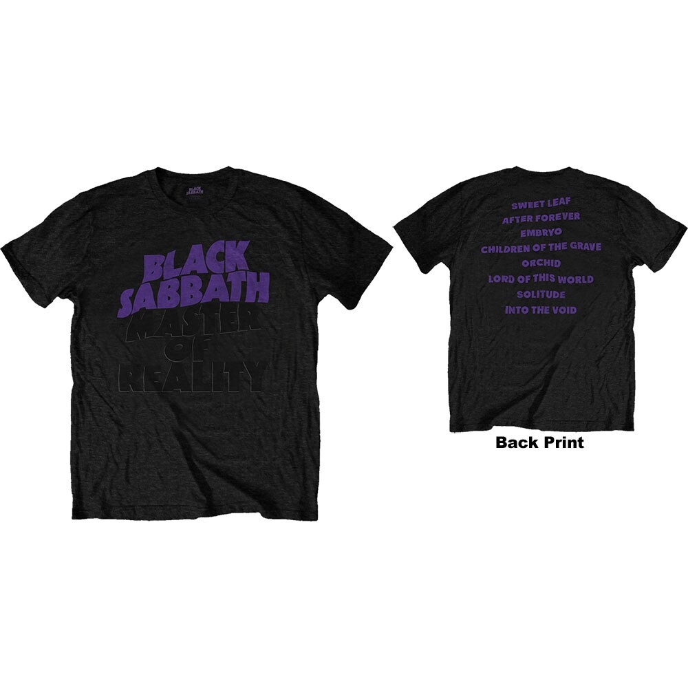Black Sabbath Unisex T-Shirt: Masters of Reality Album (Back Print) (Medium)