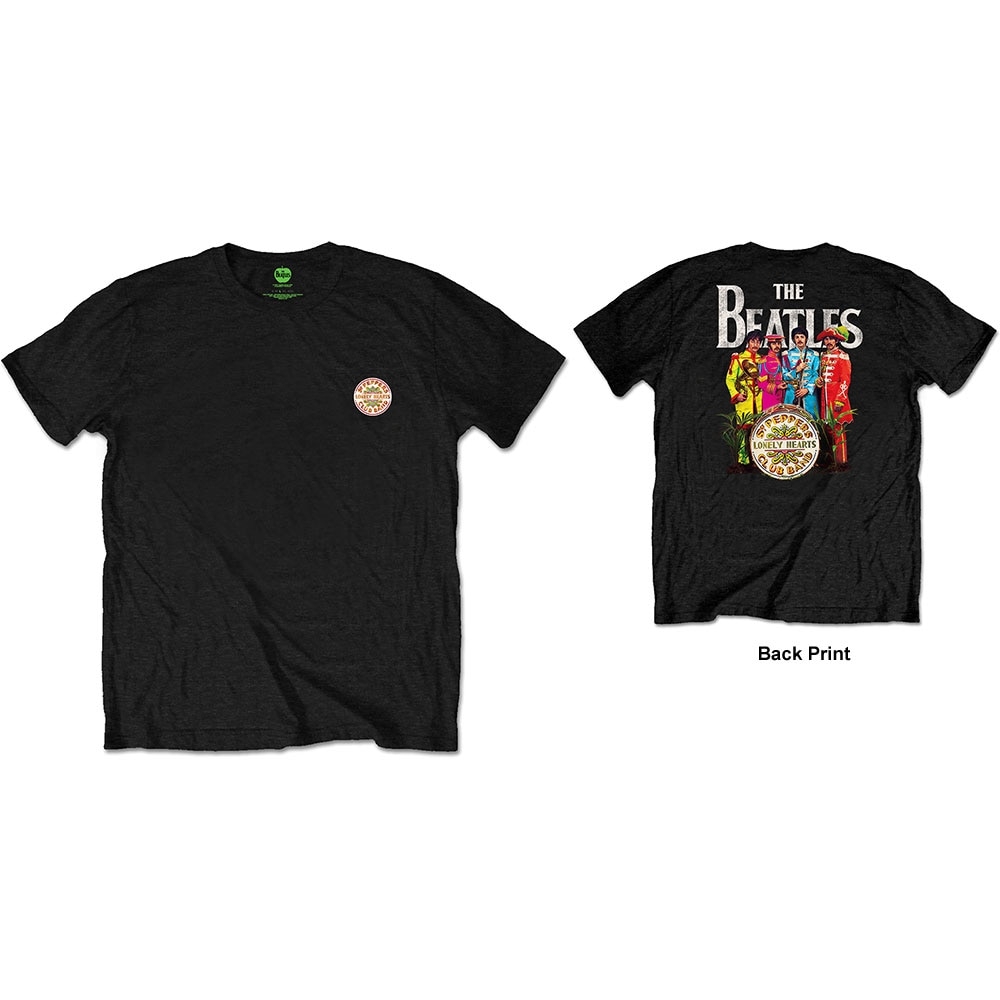 The Beatles Unisex T-Shirt: Sgt Pepper (Back Print/Retail Pack) (Small)