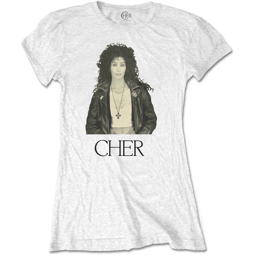 Cher Ladies T-Shirt: Leather Jacket (Medium)