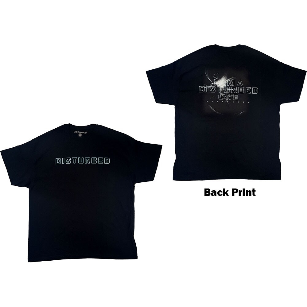 Disturbed Unisex T-Shirt: I Am A Disturbed One (Back Print) (Large)