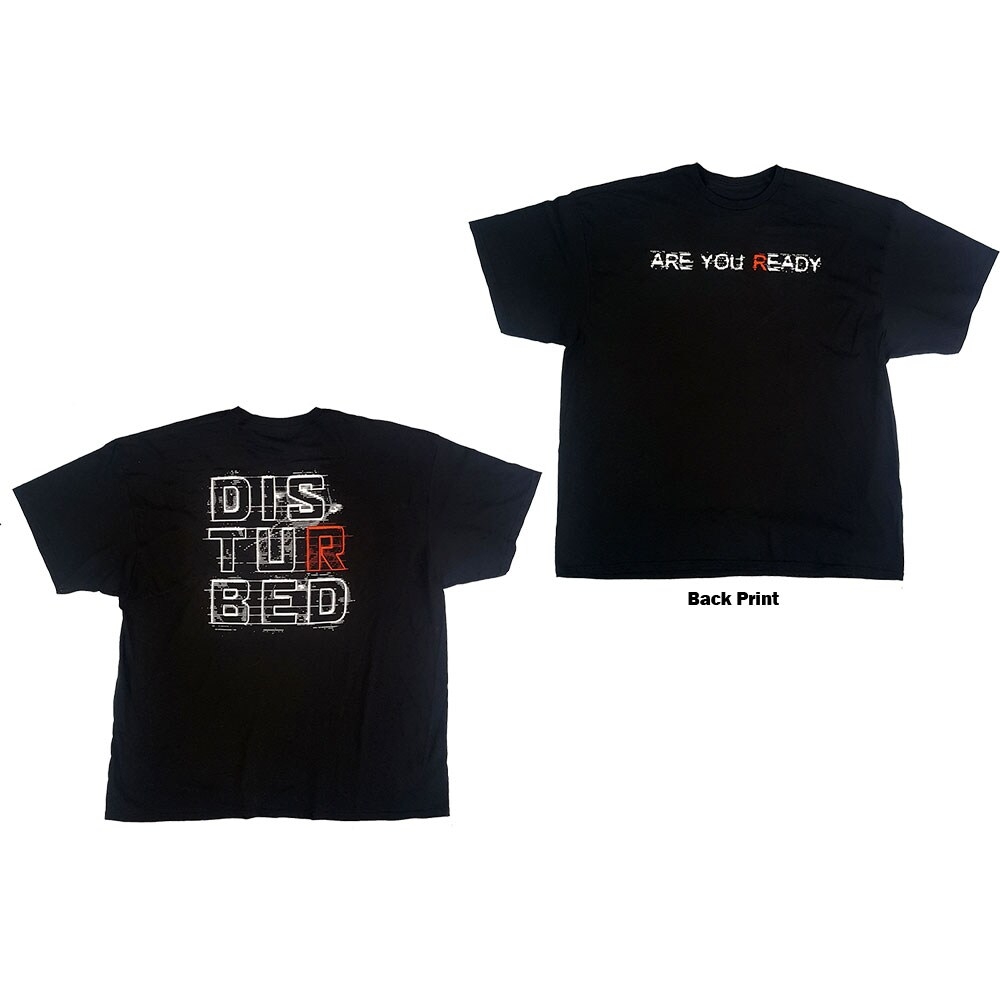 Disturbed Unisex T-Shirt: Are You Ready? (Back Print) (Small)