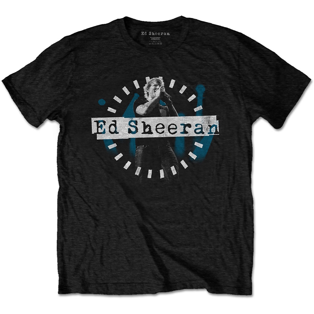 Ed Sheeran Unisex T-Shirt: Dashed Stage Photo (Medium)