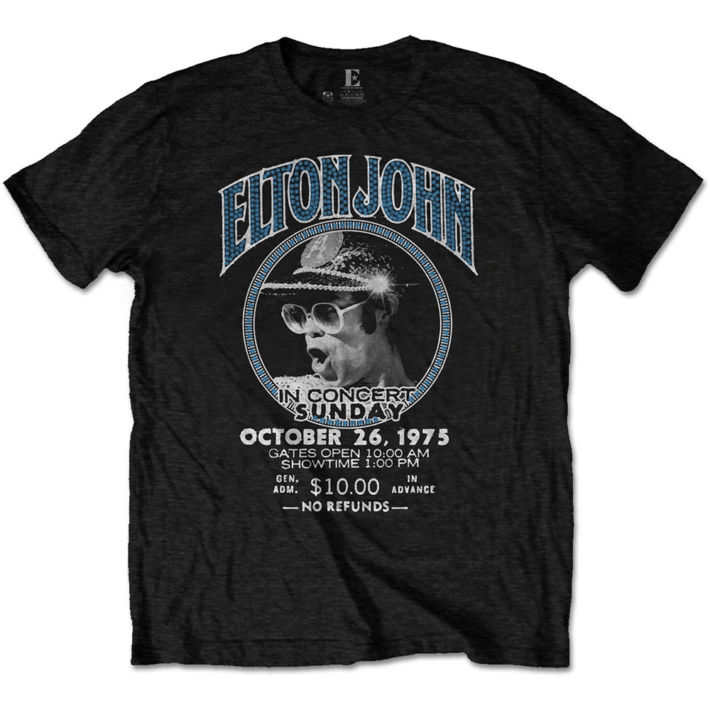 Elton John Unisex Eco T-Shirt: Live In Concert (Large)