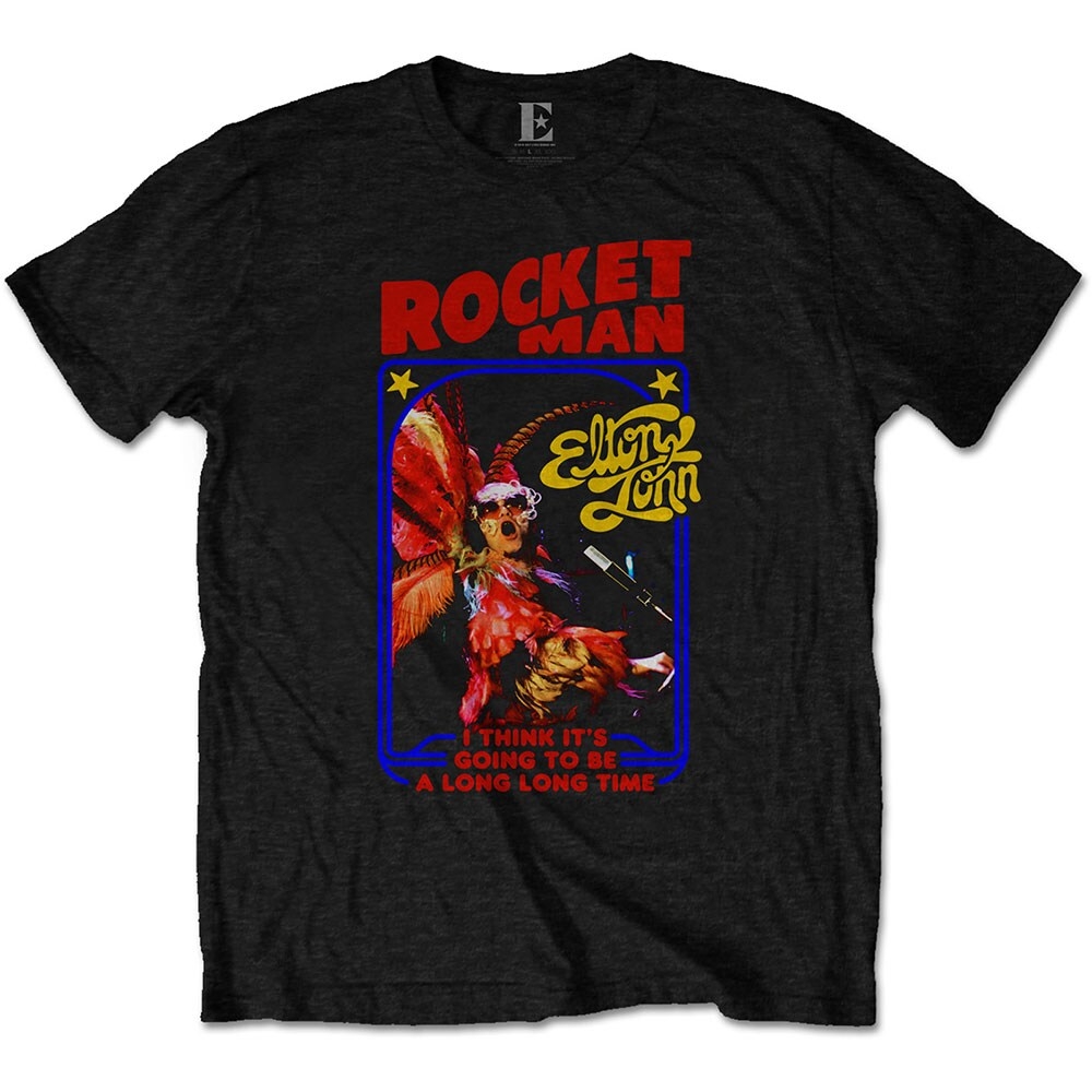 Elton John Unisex T-Shirt: Rocketman Feather Suit (Large)