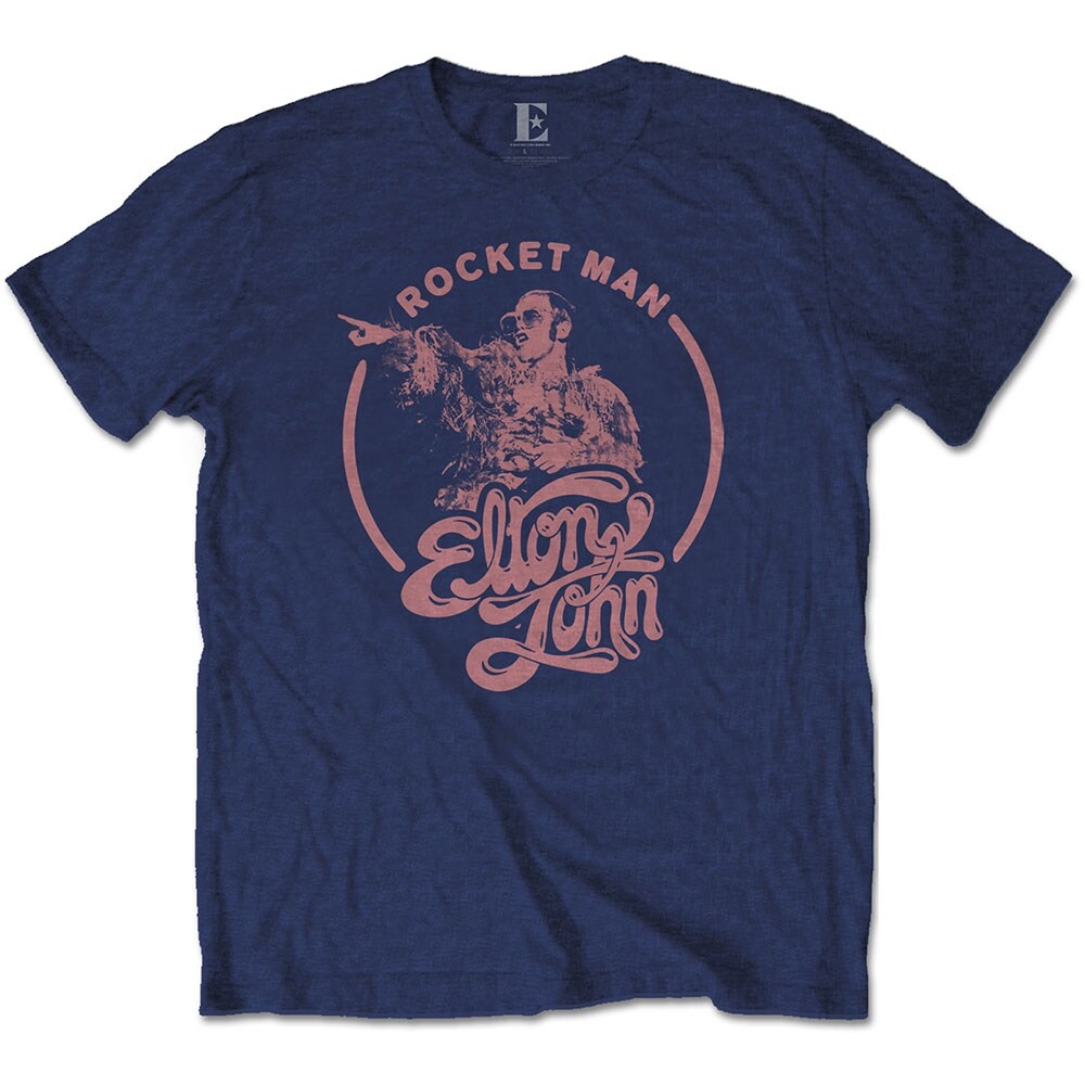 Elton John Unisex T-Shirt: Rocketman Circle Point (Large)