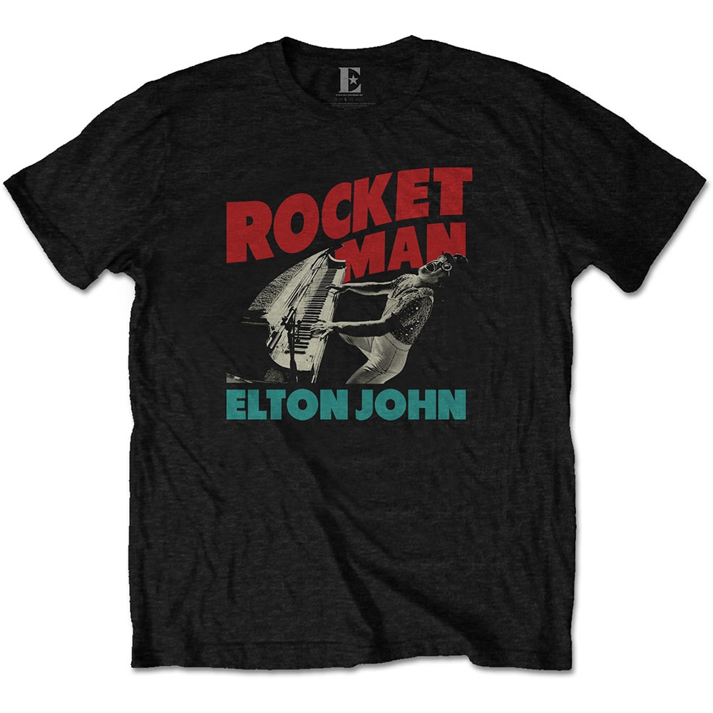 Elton John Unisex T-Shirt: Rocketman Piano (Medium)