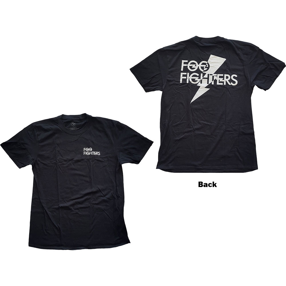 Foo Fighters Unisex T-Shirt: Flash Logo (Back Print) (Small)