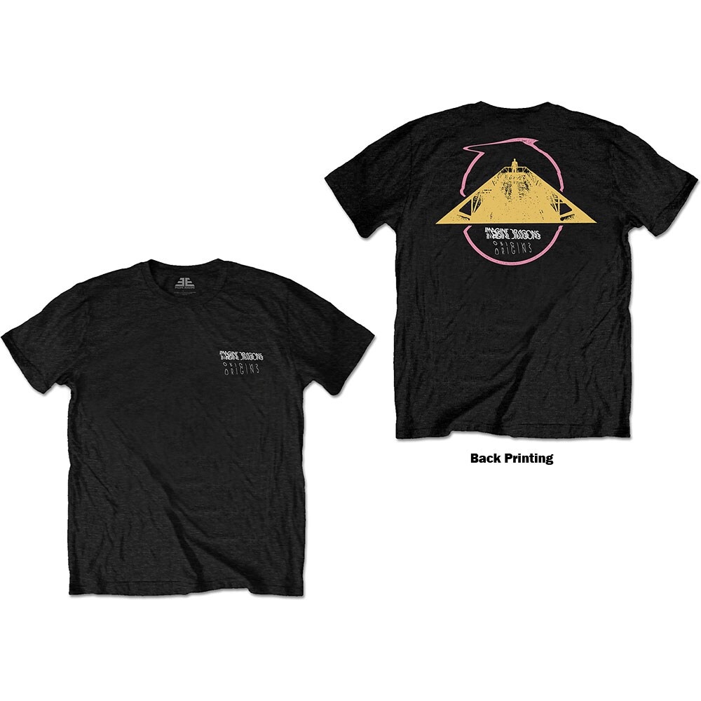 Imagine Dragons Unisex T-Shirt: Triangle Logo (Back Print) (Large)
