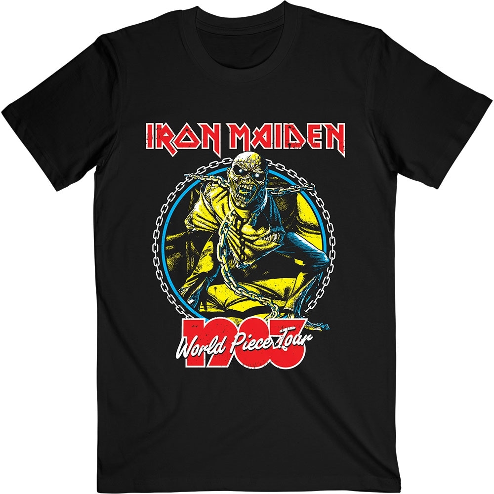 Iron Maiden Unisex T-Shirt: World Piece Tour '83 V.2. (Small)