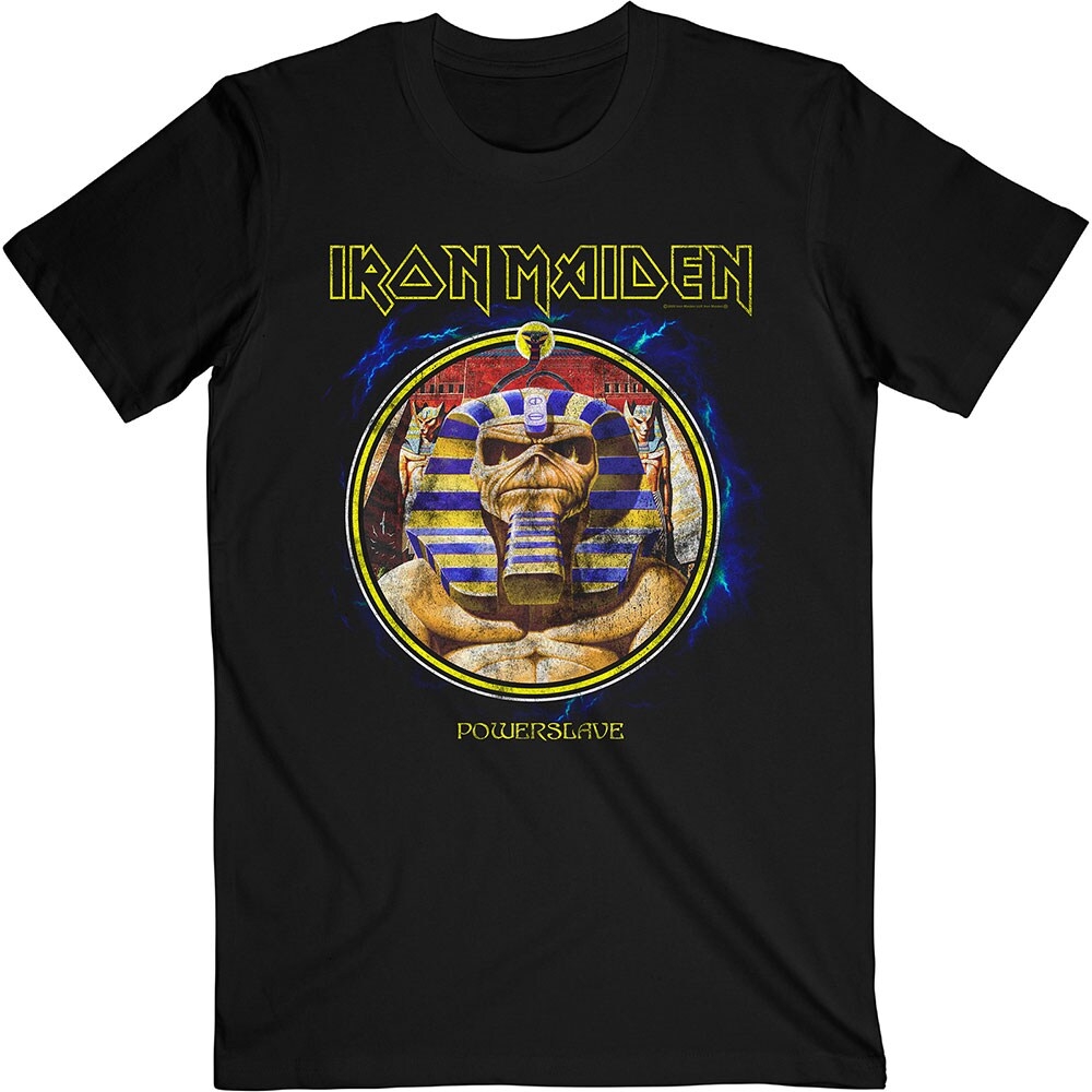 Iron Maiden Unisex T-Shirt: Powerslave Mummy Circle (Small)