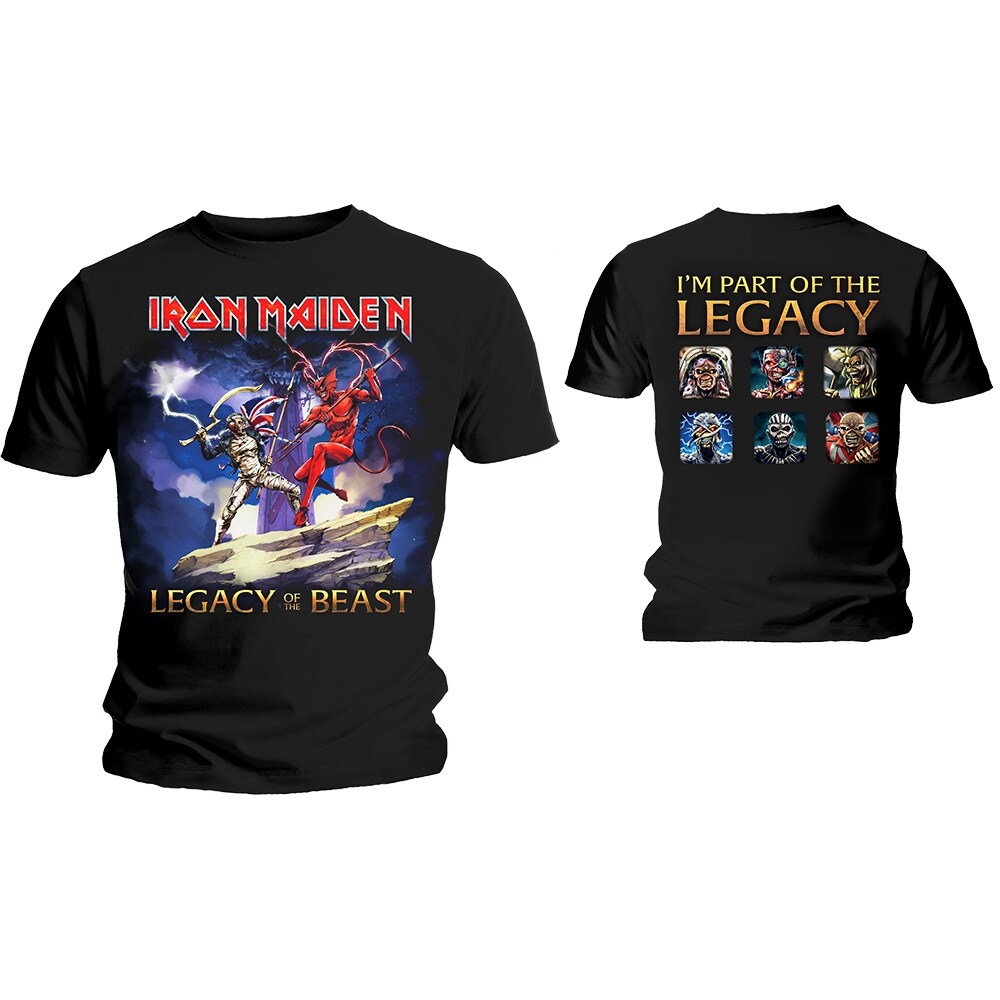 Iron Maiden Unisex T-Shirt: Legacy Beast Fight (Back Print) (X-Large)