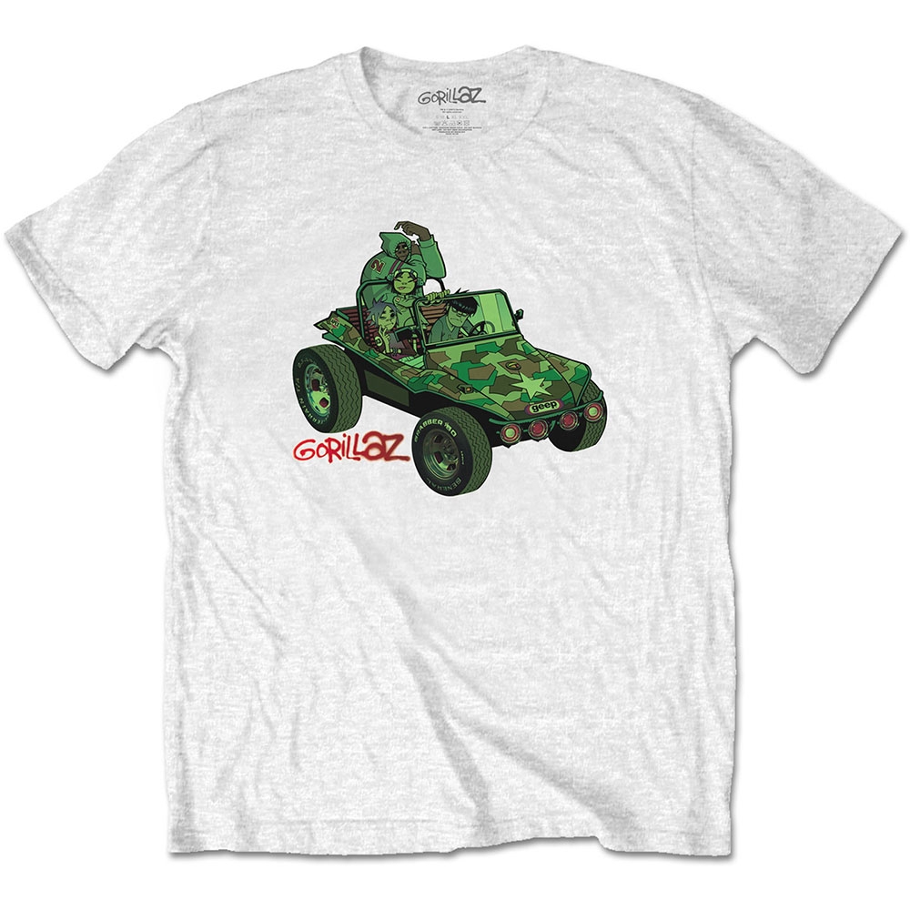 Gorillaz Unisex T-Shirt: Green Jeep (Medium)