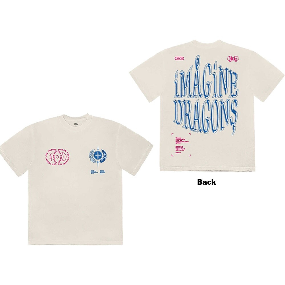 Imagine Dragons Unisex T-Shirt: Lyrics (Back Print) (Small)