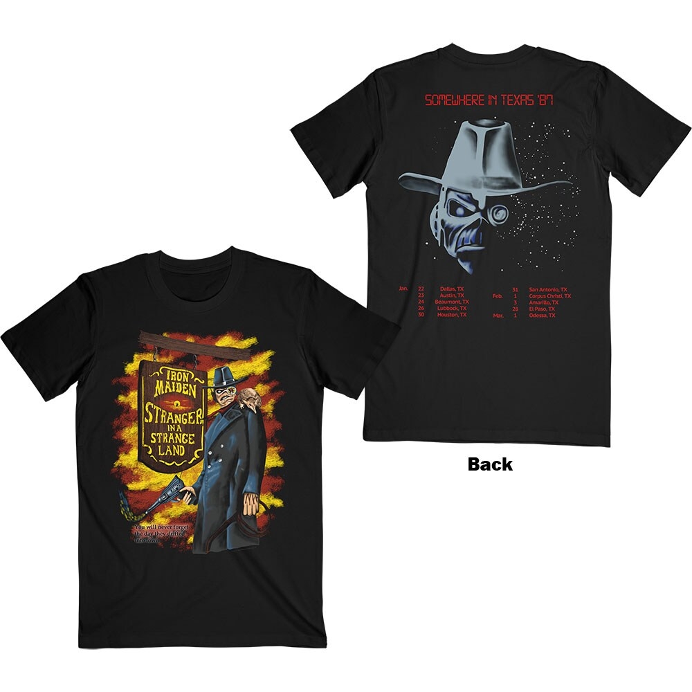 Iron Maiden Unisex T-Shirt: Stranger In A Strange Land (Back Print) (Medium)