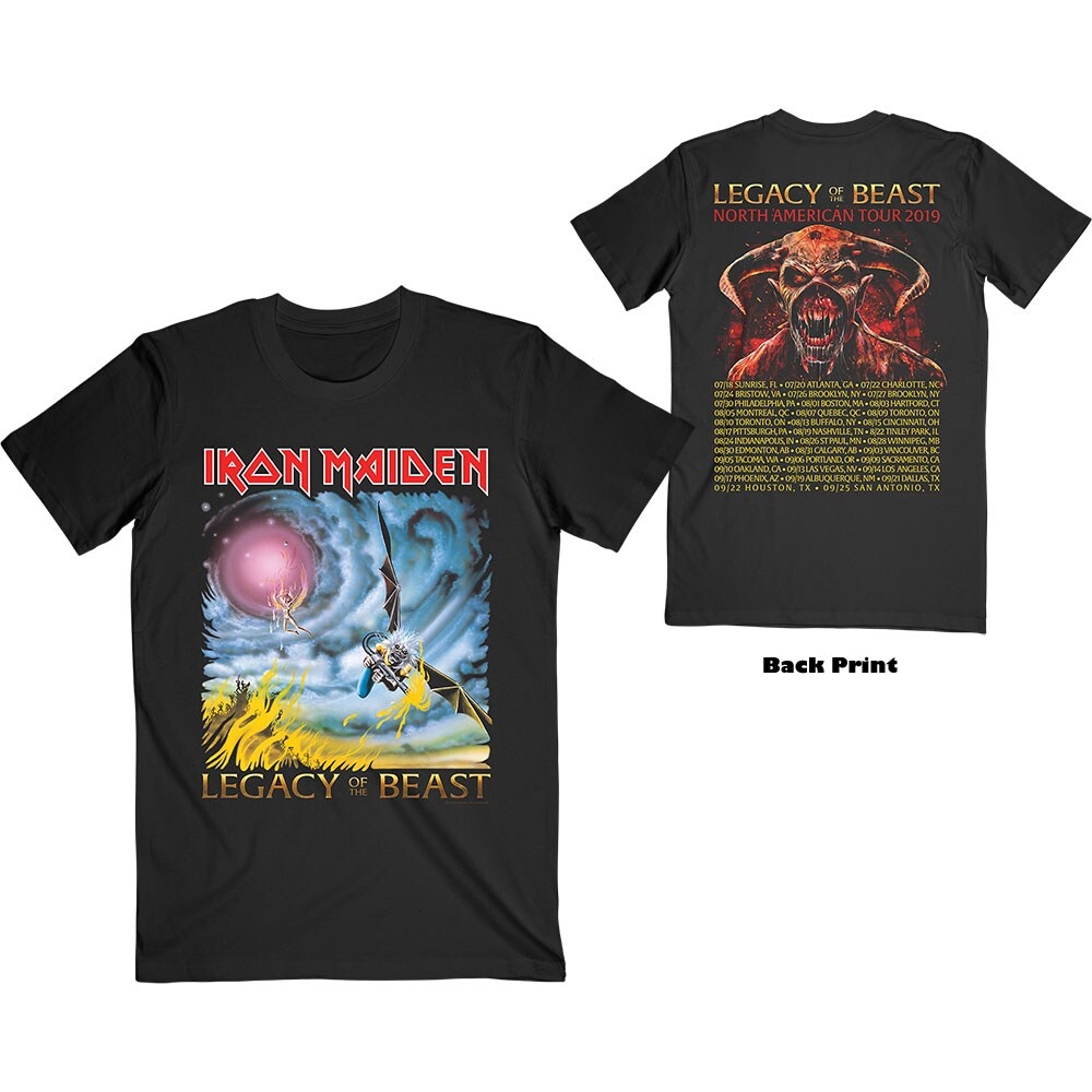 Iron Maiden Unisex T-Shirt: The Flight of Icarus (Back Print) (Medium)