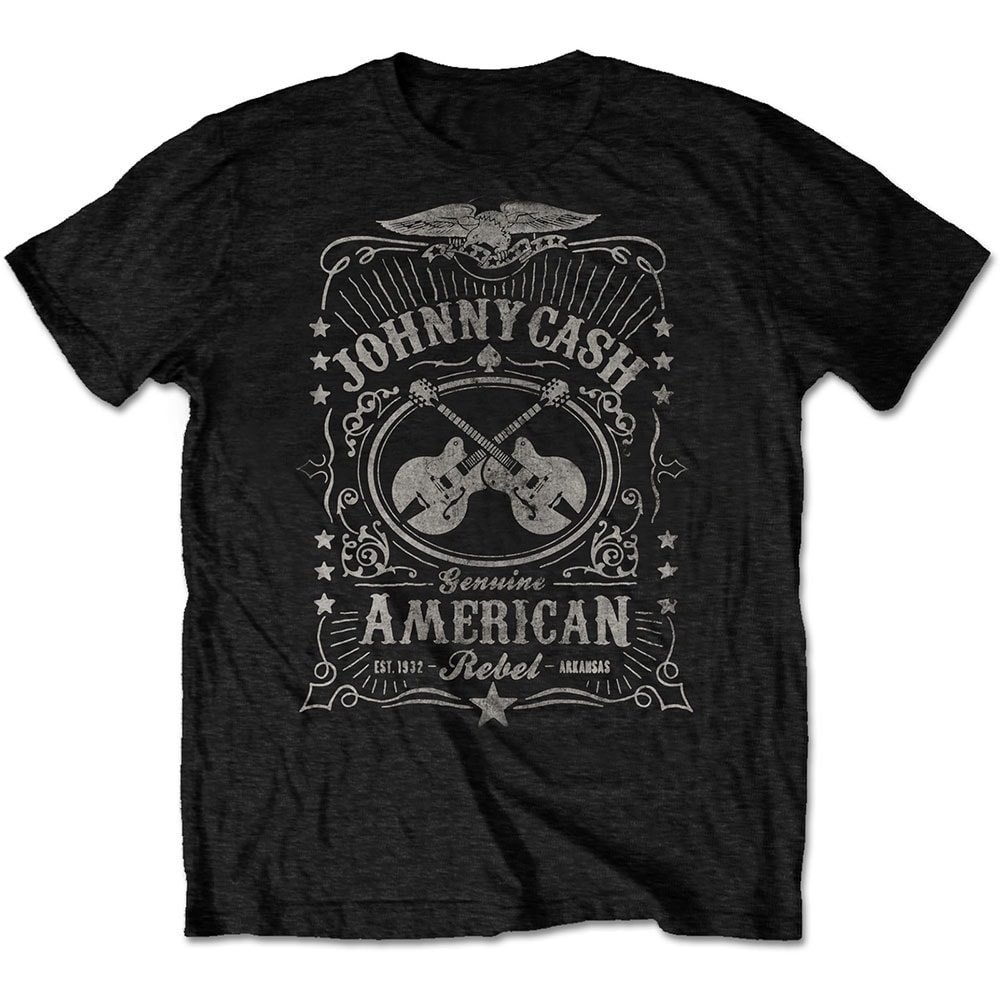 Johnny Cash Unisex T-Shirt: American Rebel (Large)