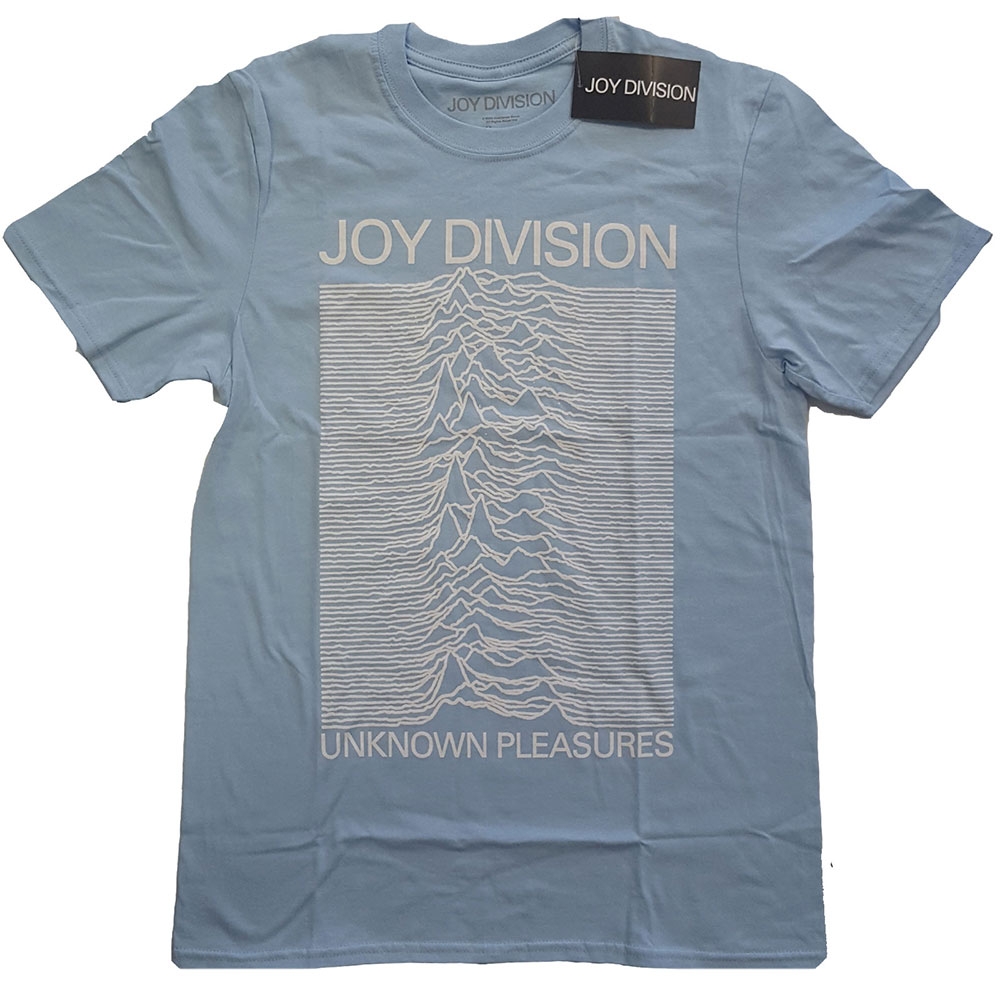 Joy Division Unisex T-Shirt: Unknown Pleasures White On Blue (XX-Large)