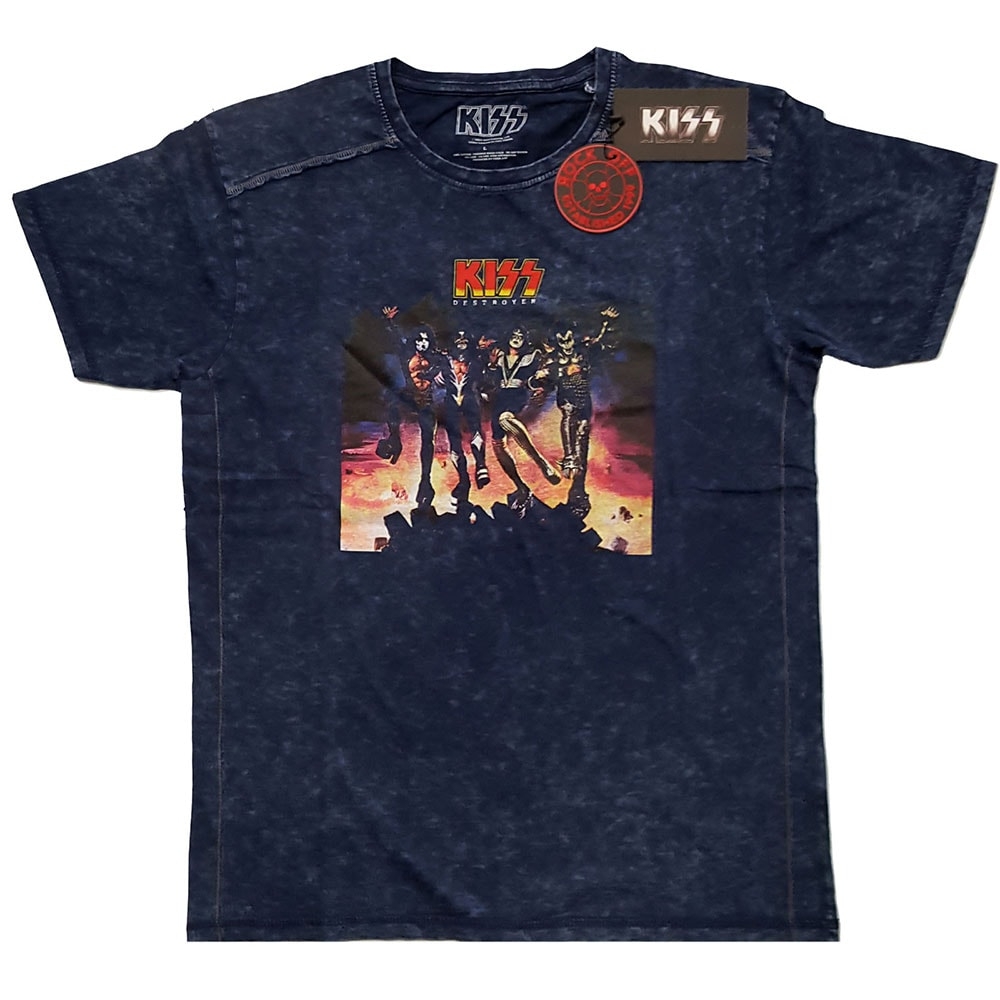 KISS Unisex Snow Wash T-Shirt: Destroyer (Large)
