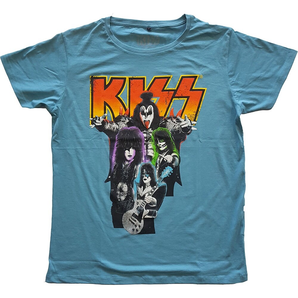 KISS Unisex T-Shirt: Neon Band (Medium)