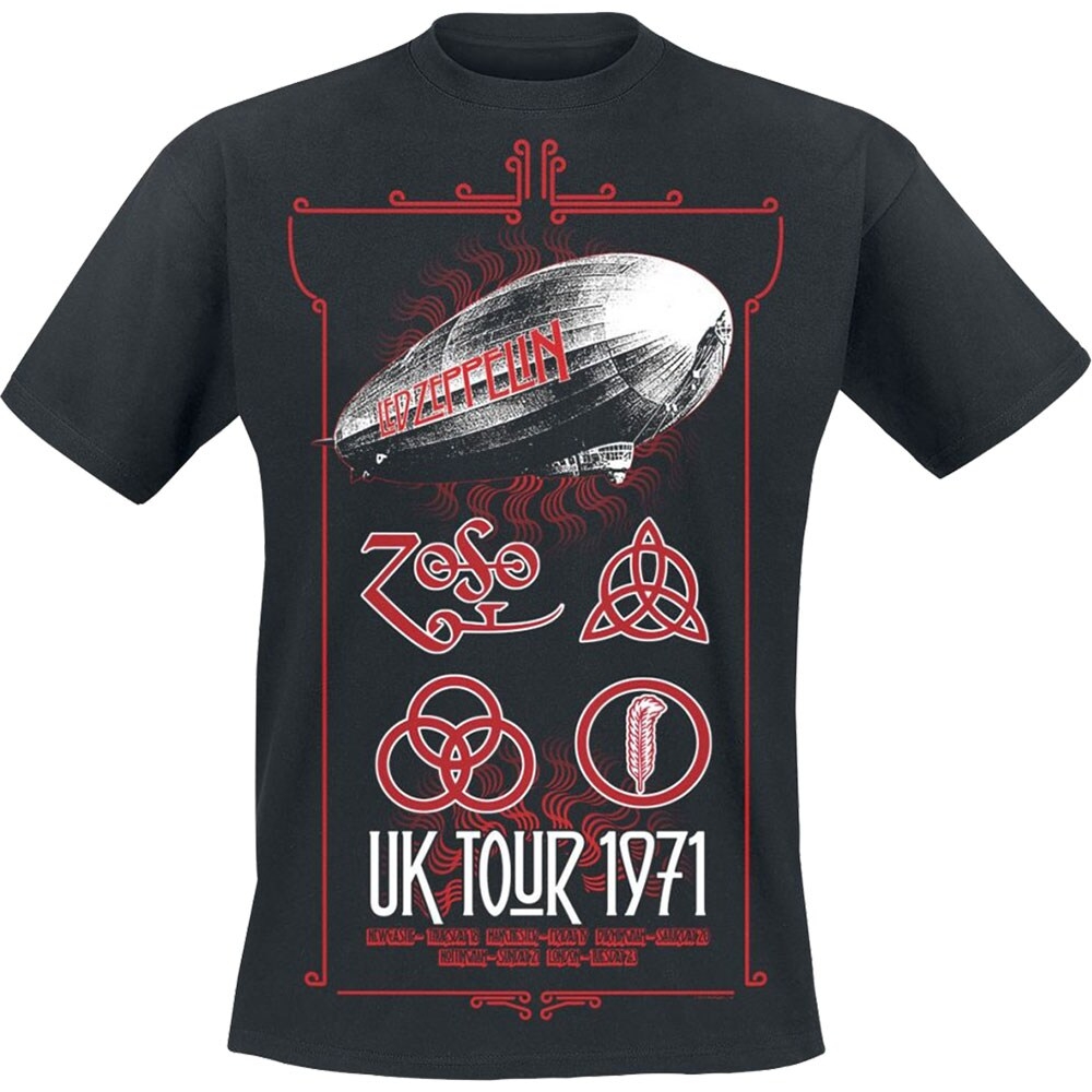 Led Zeppelin Unisex T-Shirt: UK Tour '71. (Small)