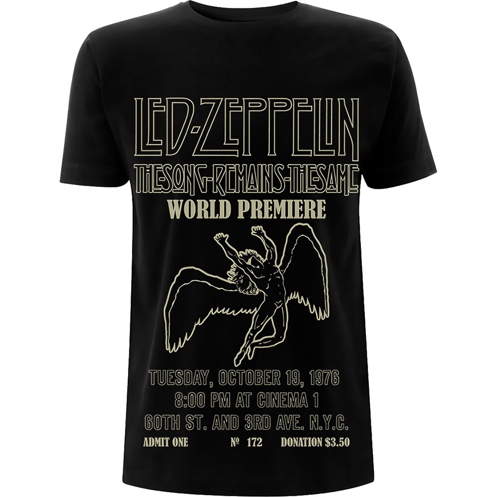 Led Zeppelin Unisex T-Shirt: TSRTS World Premier (Small)