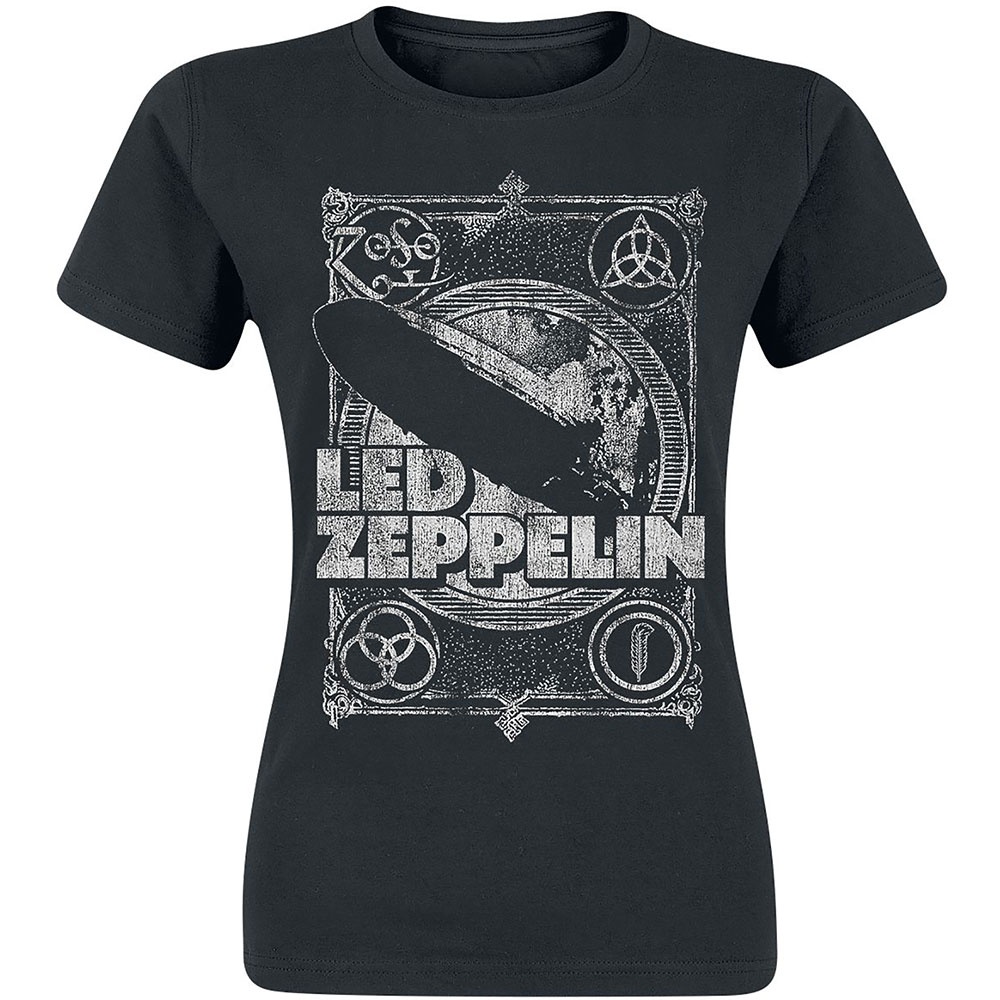 Led Zeppelin Ladies T-Shirt: Vintage Print LZ1 (XX-Large)