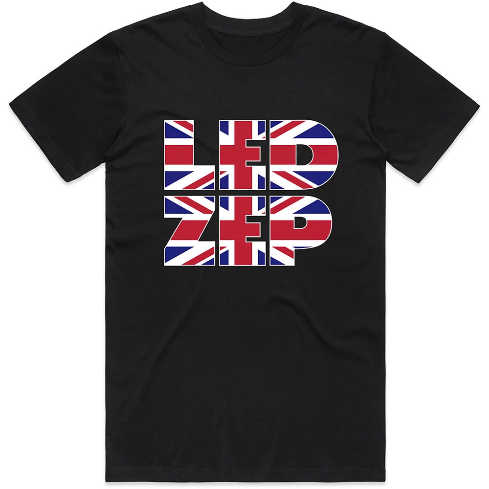 Led Zeppelin Unisex T-Shirt: Union Jack Type (Small)