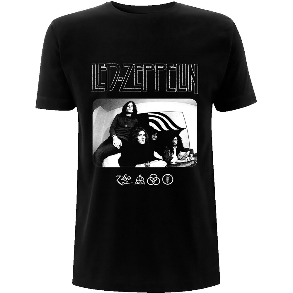 Led Zeppelin Unisex T-Shirt: Icon Logo Photo (XX-Large)
