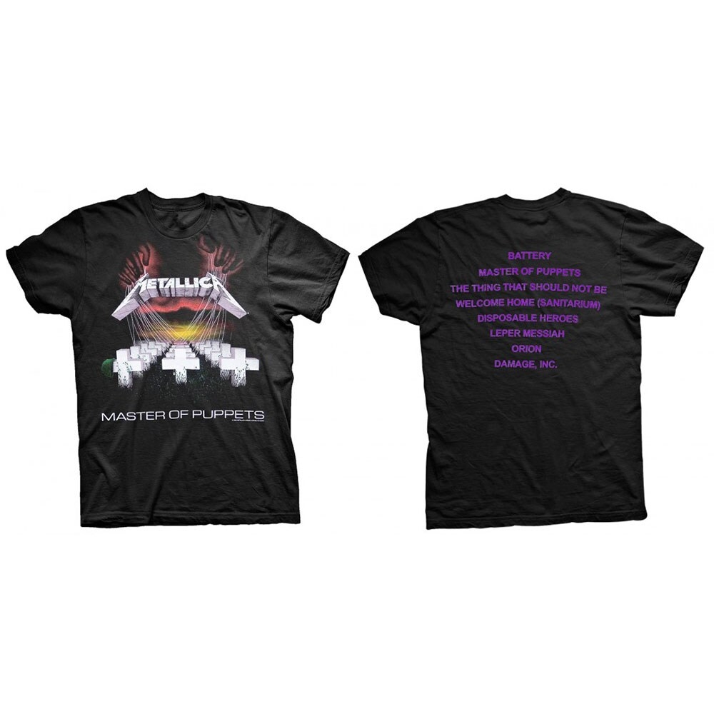 Metallica Unisex T-Shirt: Master of Puppets (Back Print) (Medium)