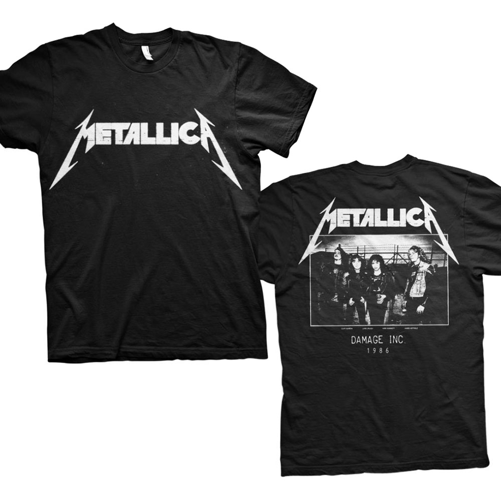 Metallica Unisex T-Shirt: Master of Puppets Photo (Back Print) (Medium)