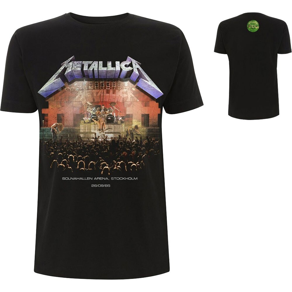 Metallica Unisex T-Shirt: Stockholm '86. (Back Print) (Large)