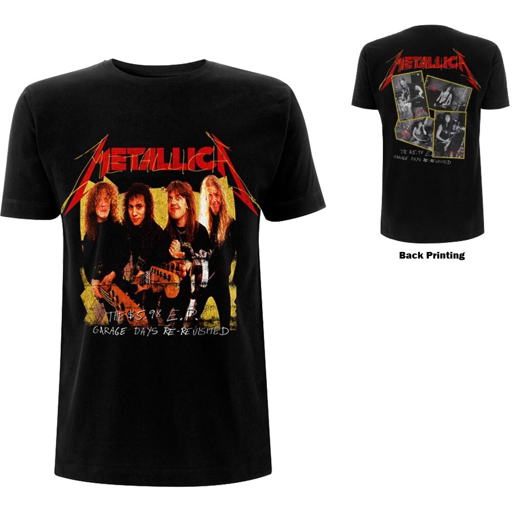 Metallica Unisex T-Shirt: Garage Photo Yellow (Back Print) (XX-Large)