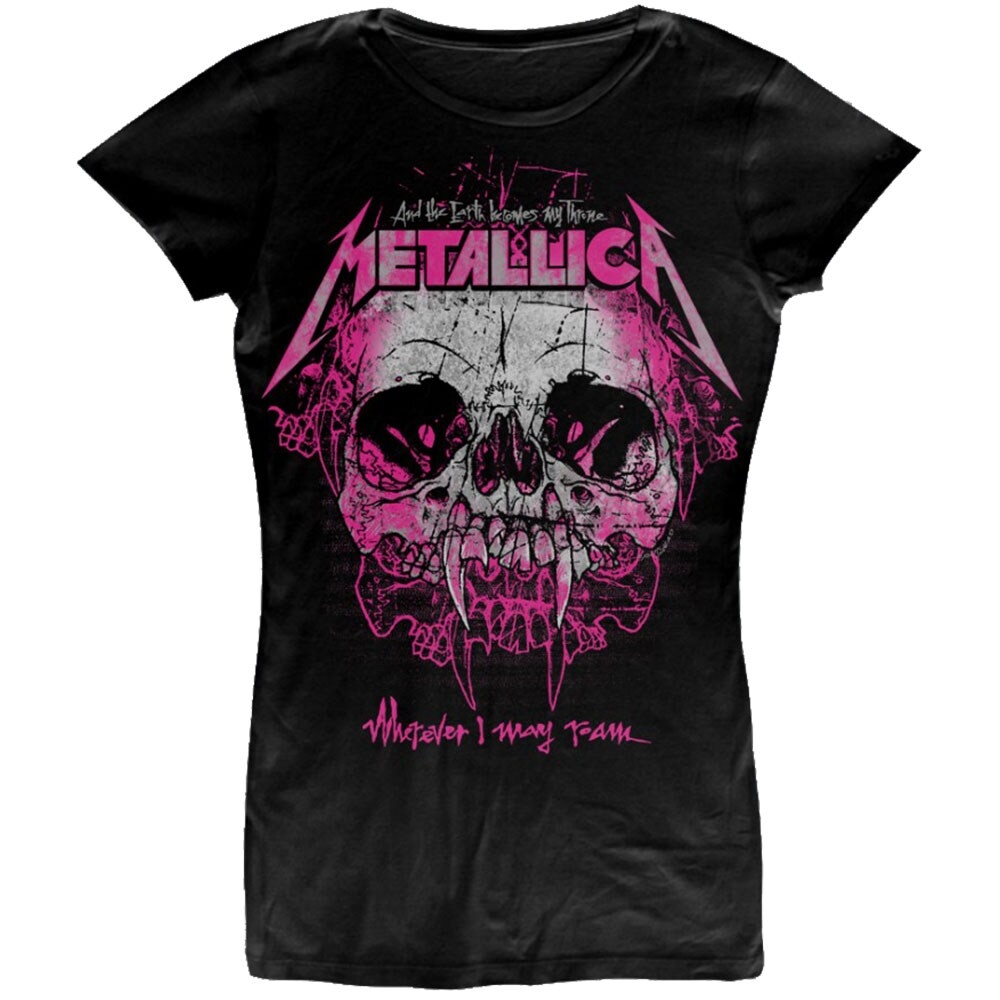 Metallica Ladies T-Shirt: Wherever I May Roam (Large)