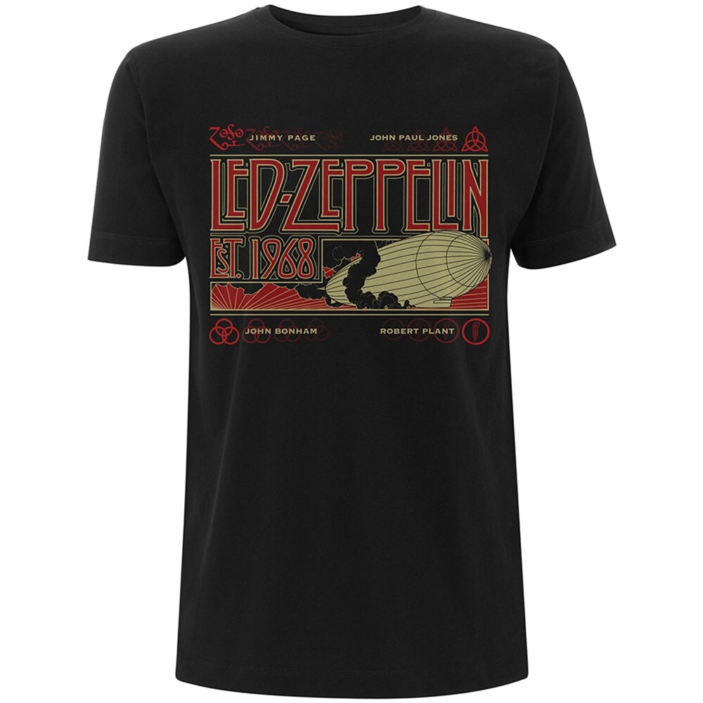 Led Zeppelin Unisex T-Shirt: Zeppelin & Smoke (XX-Large)
