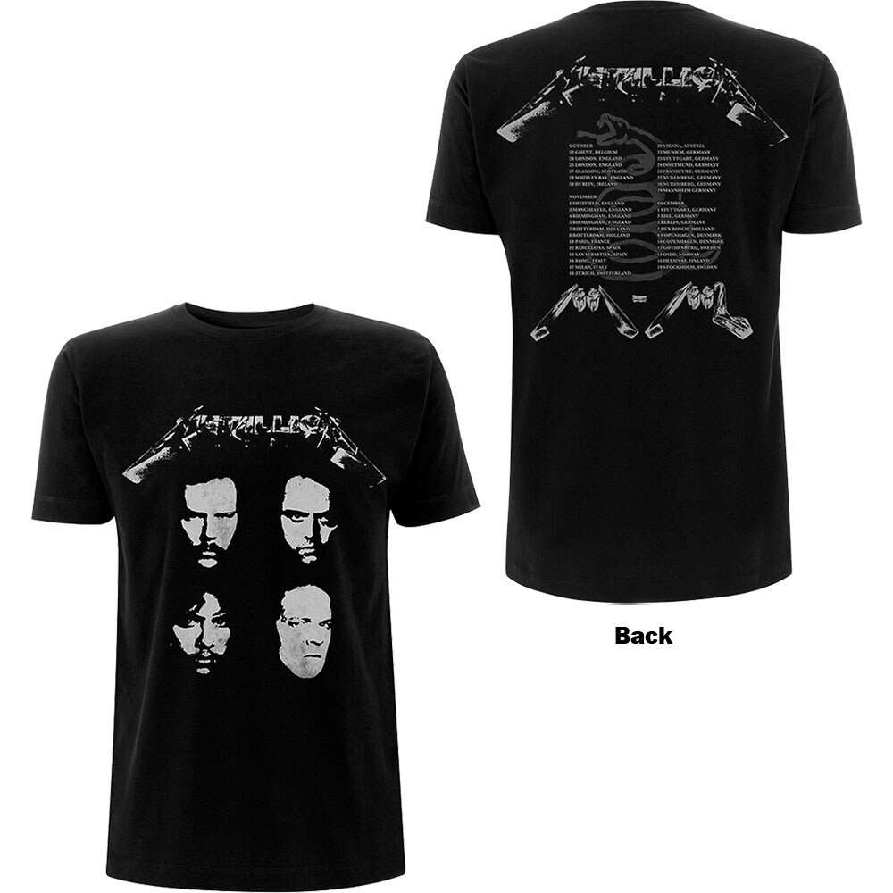 Metallica Unisex T-Shirt: 4 Faces (Back Print) (XX-Large)